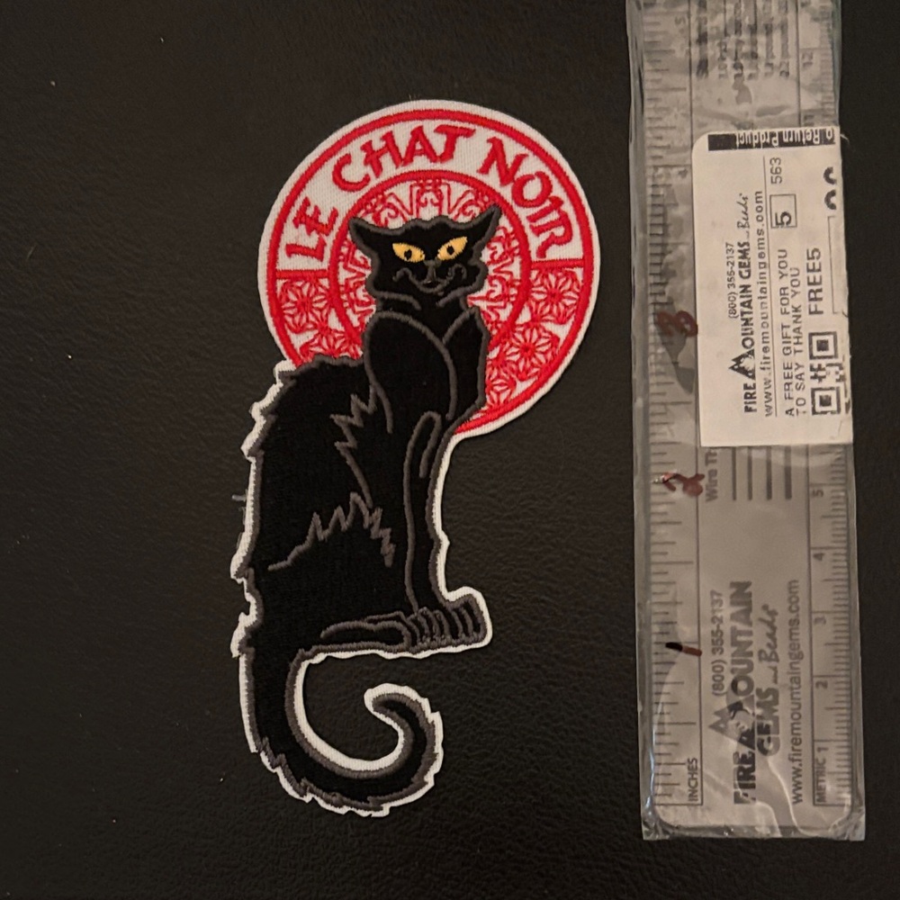 Le Chat Noir Black Cat Iron On Patch